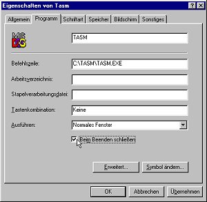 Eigenschaften TASM