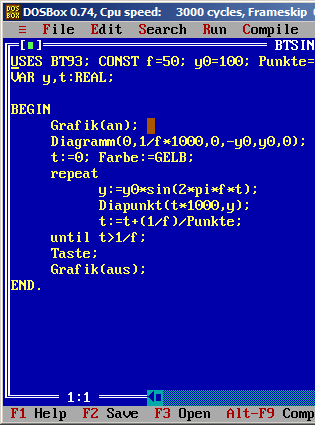 Turbo in der DOSBox